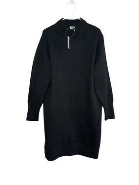 Simple by Suzanne Betro Women's Black Long Sleeve Sweater Dress NWT Size Large